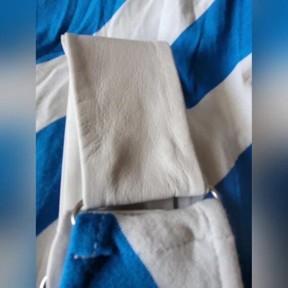 Gorgeous Chevron Striped, Leather-Shouldered/Strapped Danier Maxi Summer Dress - Picture 4 of 6